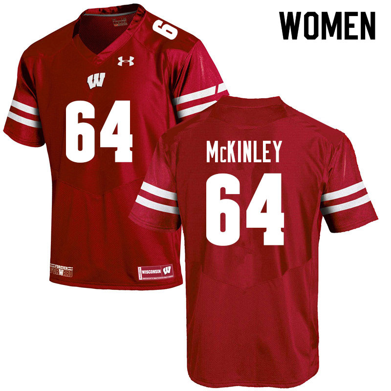 Women #64 Duncan McKinley Wisconsin Badgers College Football Jerseys Sale-Red - Click Image to Close